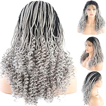 Amazon Com Ivy Hair Natural Grey Micro Braiding With Curly Tips