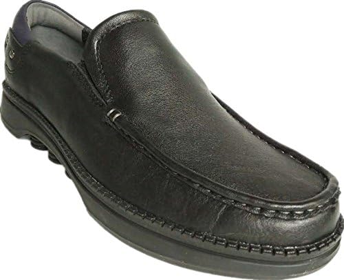 Cosycost Mens Oxford Shoes Casual Flats Slip On Leisure Leather Shoes With Comfort Cushioning 008M(10, black2)