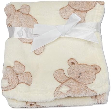 Light &amp; Cozy Plush Blanket For Baby Boys and Baby Girls (Teddy Bear)