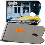 SoHo Urban Artist Paint Paper Palette Pad Specially Coated Heavy Duty Grey Toned Disposable Palette Paper [40 Sheets]- with Thumb Hole 9x12