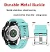 ANCOOL Compatible with Fenix 5S/6S/7S Bands 20mm Easy Fit Silicone Watch Bands Replacement for Fenix 8 43mm/5S Plus/6S Pro/D2 Delta S Smartwatches(Silver Buckle, Mint)