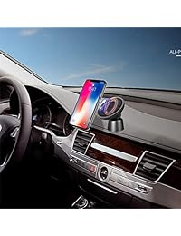 QI Cargador de coche inalámbrico, soporte magnético para coche, soporte para rejilla de ventilación, compatible con iPhone XS MAX XR XS X 8 8 Plus Samsung Galaxy S9 S9 Plus 8 7 Note 8 Note 7 S7 S7 Edge y todos