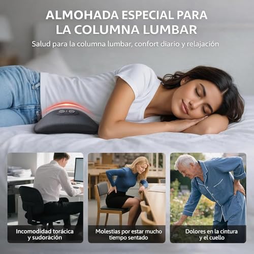 Therapie Masajeador de Triple Fusion, Dispositivos de Masaje Recargables, Terapia de Vibración y Calor para Aliviar el Dolor en el Cuello, Los Hombros, la Zona Lumbar y la Ciática (Gris Claro)