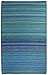 Fab Habitat Outdoor Rug - Waterproof, Fade Resistant, Crease-Free - Premium Recycled Plastic - Striped - Large Patio, Deck, Sunroom, Camping, RV - Cancun - Turquoise & Moss Green - 6 x 9 ft