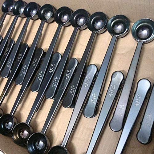 Zia Coffee Scoop Clip, 2 in 1 Long Handle Tablespoon Stainless Steel