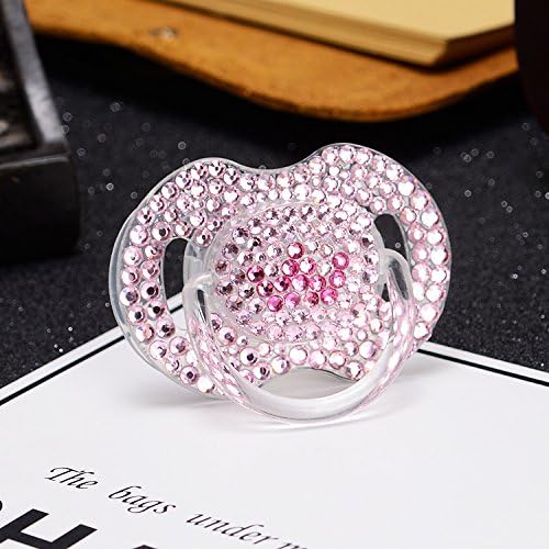 MIYOCAR lovely bling bling pink crystal rhinestone rose red crown Baby Pacifier/ Nipples /Dummy /cocka /chupeta &amp;pacifier clips