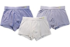 Simply Life Boys’ Underwear Breathable Bamboo Viscose/Spandex Boxer Briefs Soft and Comfy Trunks (3pc Pack)