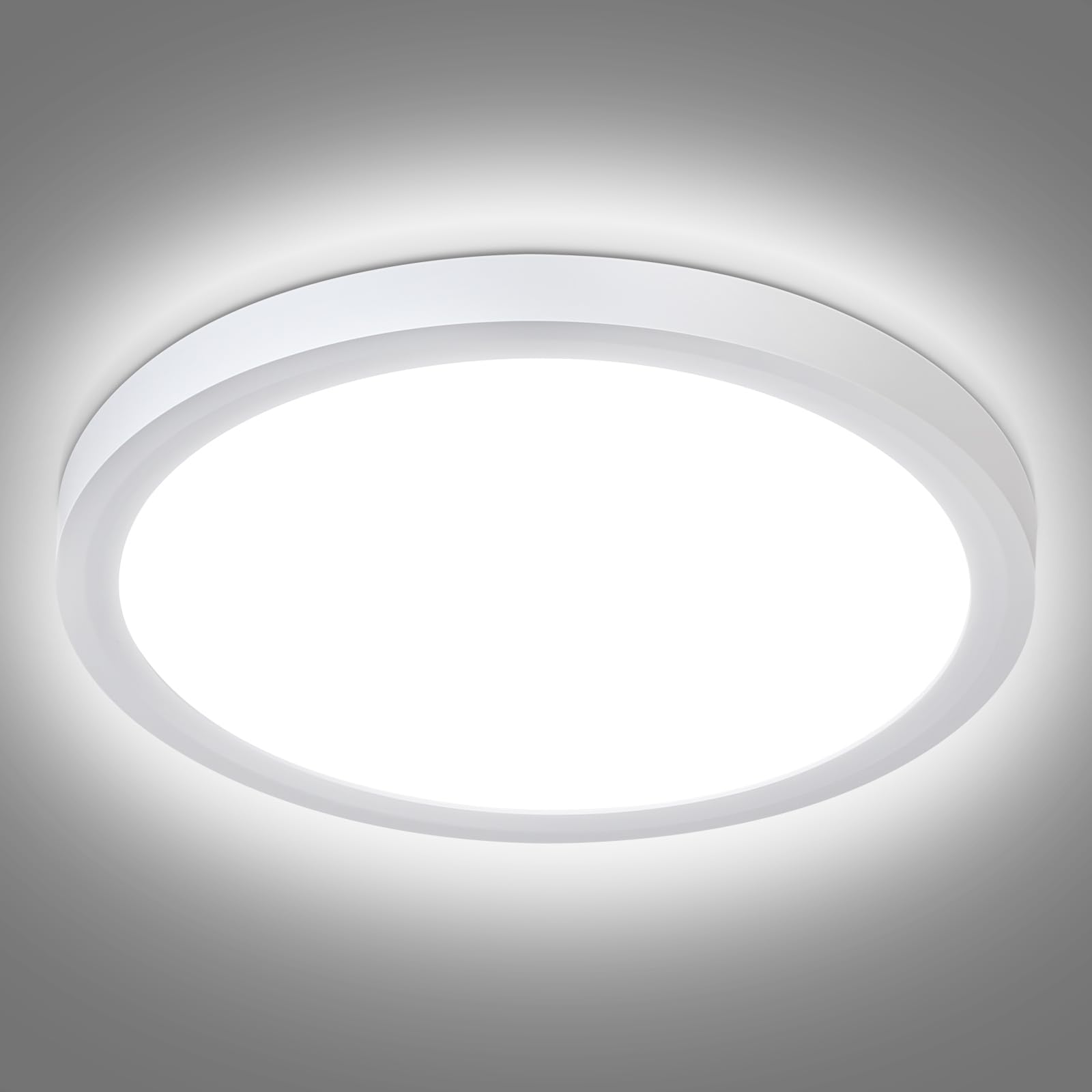Befurglor 18W LED Ceiling Lights,Ø 23cm 2000LM Daylight White 5000K Round Ceiling Lights White,Waterproof IP44,150W Equivalent,Flush Ceiling Light for Living Room,Bedroom, Office 1 Pack