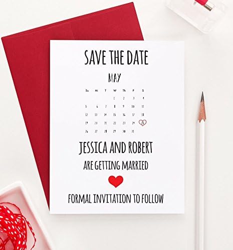Calender Save the Date, Save the Date Calender, Save the Date Wedding, Save the Date Wedding Invites, Save the Date Personalized, Your choice of Quantity and Envelope Color