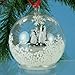 LED Penguin Glass Globe Christmas Ornament Snow Pellets - Color Changing Lights - Hand Painted Glitter Snowflakes 3.5