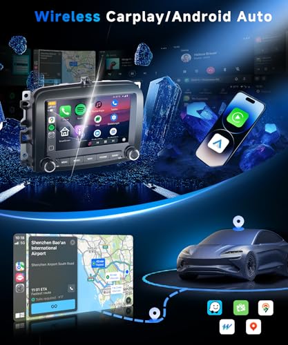 VECHTEL 4G+64G Android 15 Car Radio for Fiat 500L 2013-2019, 7 Inch HD Screen Car Radio co Carplay Android Car Wireless GPS Wi-Fi USB Bluetooth FM Radio RDS Rearview Camera