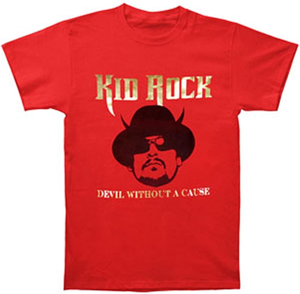 Kid Rock Men's Devil Foil TShirt Small Red Clothing
