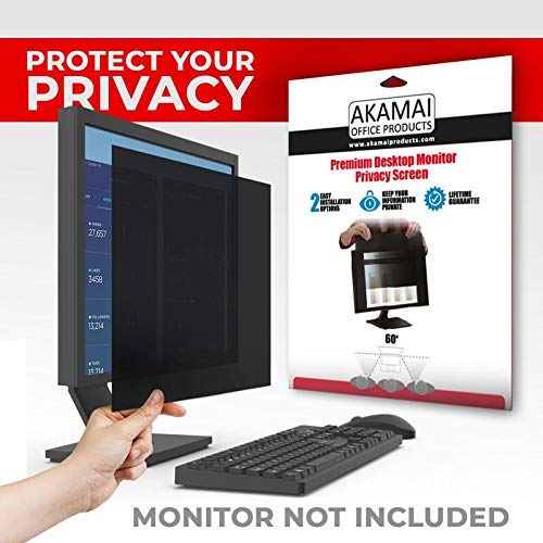 Akamai Office Products Privacy Screen Filter Computer Monitor Anti Glare (21.5 inch Diagonally Measured, Black) (Renewed)