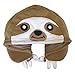 Chibiya Sloth Hooded Animal Travel Neck Pillow Plush Toy Gift, Microbead, Adjustable Drawstring, Perfect for Sleeping On Airplane with Comfortable Neck Support Designed in Japan