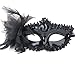Coxeer Masquerade Mask Pure Color Venitian Mask Mardi Gras Mask with Flower