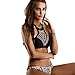 HOT Sale!Canserin Bohemia High Neck Printed Padded Bikini Set (L, Black)