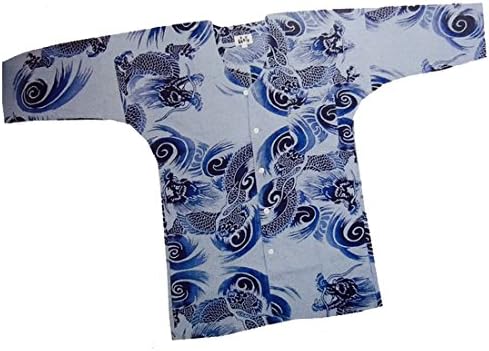 お祭り 衣装 鯉口シャツ 祭り衣装 粋 祭り まとめ買い特価 シャツ 雲龍 竜 東京いろは お祭り用品 注染特り衣装 祭岡生地 まつり メンズ 青 レディース 女性 祭り用品 柄 男性 ブルー 水色 こいくちシャツ