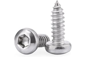 EASTLO #8 x 1 Pan Head Torx Drive Self Tapping Screws, 304 Stainless Steel 18-8 Wood Screw Sheet Metal Screw, Star Drive, Full Thread Coverage, Pack of 100