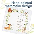 Bubzi Co Baby Monthly Milestone Blanket | Watch Me Grow Woodland Nursery Décor | European Design 47 x 47" | Gender Neutral Best Shower Gift for Newborn Girl & Boy | Photoshoot Background Prop