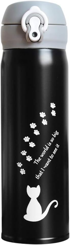 Water Bottle Thermoses Cute Cat Claw,Stainless Steel Insulated Thermal Vacuum Cup for Hot and Cold Drinks, BPA Free Leak-proof No Straw Flask for Boys and Girls School Outdoor (White Cat 17oz)