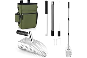 CKJSJ Sand Scoop for Metal Detecting, Digging Shovel for Beach Treasure Hunting and Underwater Metal Detection, Ergonomic Des
