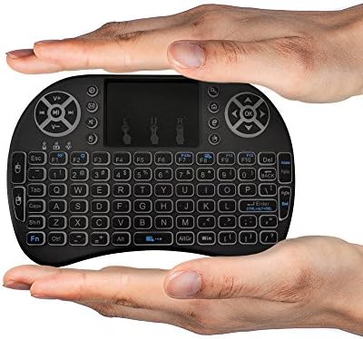 OEM (US Version) FMKRFL1-US20 2.4GHz Backlit Mini Wireless Keyboard with Touchpad Mouse for Google Android TV Box, PC, HTPC, IPTV, PS3, Black