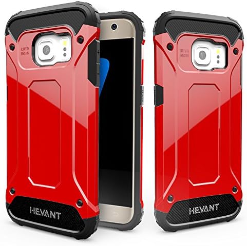 GHEVANT S7 Case,Shock proof case for S7,Armor design Case For S7,Soft TPU + Hard PC armor case,Fingerprint proof Smooth Surface Case for S7(Red)