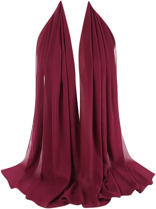 XUANOU Women Plain Bubble Chiffon Scarf Hijab Wrap Printe Shawls Headband Muslim