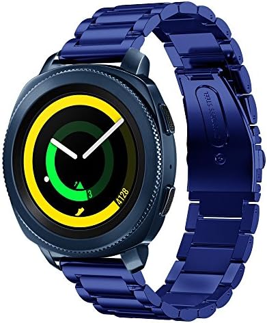 Balerion-Adjustable Solid Stainless steel Watch Band For Samsung Gear Sport with Durable Folding Clasp for Gear Sport-Blue