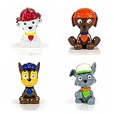 Bundle of Four Paw Patrol Mini Figures - Chase, Marshall, Zuma and Rocky