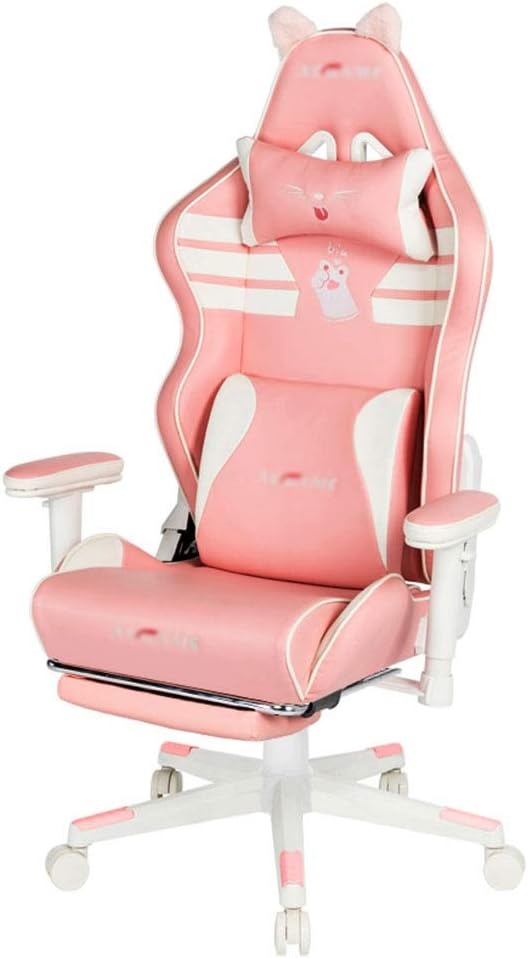 Home Computer Chair Girls Pink Gaming Chair Comfortable Reclining Chair