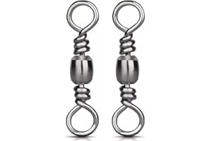 50pcs Fishing Barrel Swivels Rolling Swivels, Fishing Connector, Sea Fishing Rolling Bearing Snap Connector, Carp Fishing Tac