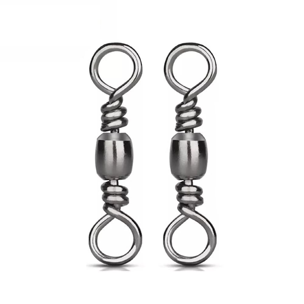 CRAZY SHARK 50pcs Fishing Barrel Swivels Rolling Swivels, Fishing Connector, Sea Fishing Rolling Bearing Snap Connector, Carp Fishing Tackle Accessories, Fishing Swivels for Freshwater Sea Fishing