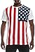 JC DISTRO Mens Hipster Hip Hop Vertical USA Flag Crewneck T-Shirt White XLarge
