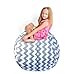 Storage Bean Bag Chair: 38-Inch Space Saver to Store Soft or Stuffed Toys, Blankets, or Organize, 2 Designs, Washable with Handle and Zipper