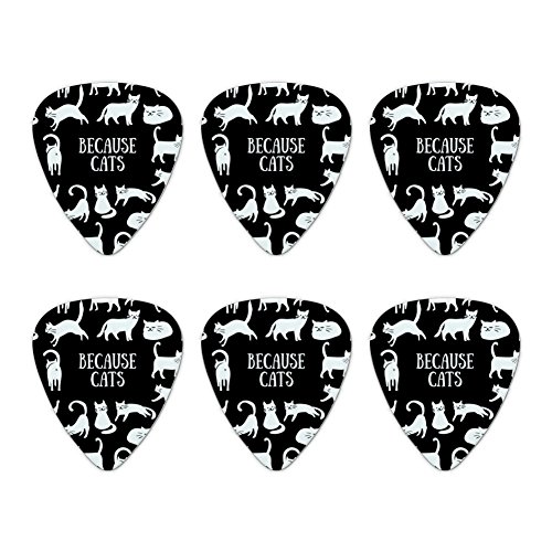 Because Cats Funny Kitties Lounging Around Novelty Guitar Picks Medium Gauge - Set of 6