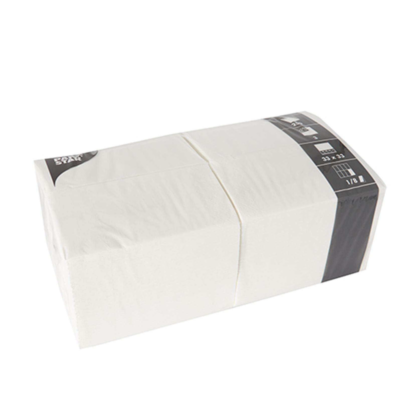Papstar 14234 250 Serviettes 3 Ply 1/8 Fold 33 x 33 cm White