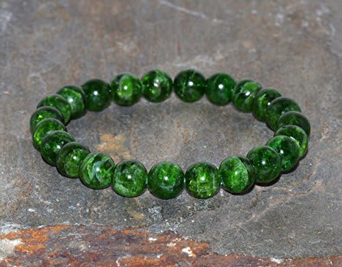 Diopside Bracelet Grade AA 8mm Natural Green Chrome Diopside Green Bracelet Gemstone Bracelet Diopside Jewelry Peace Bracelet Earth Stone