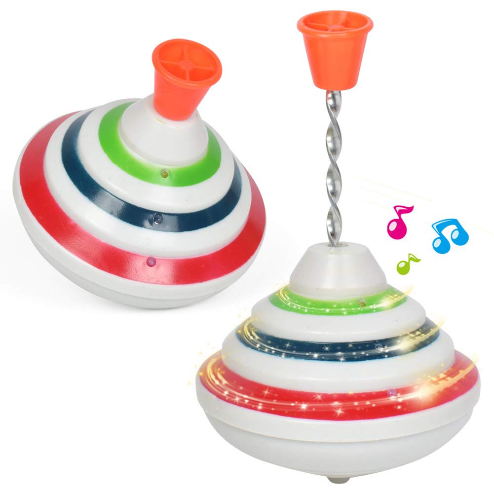 LICHENGTAI Spinning Top Toy, LED Gyroscope with Music, Novelty Peg-top Hand Spinning Gyro Toy, Gift for Kids, Multicolored, ABS Plastic, Ages 3+