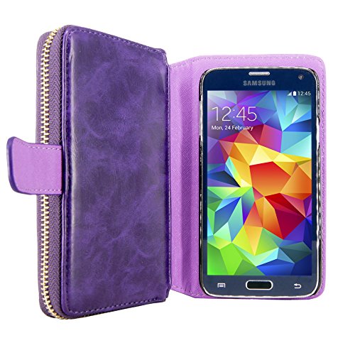 image for Galaxy S5 Case - Cellularvilla Pu Leather flip Wallet Bag Pouch Case w