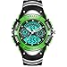 ELEOPTION Male Watches Waterproof With LED Digital Sports Digital Watch Dual Movt Calendar Chronograph And Rubber Band for Men Young Adult gifts (Green)