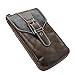 Coffee Universal Matte Premium Genuine Leather Multi-function Belt Loop Case Holster Carrying Bag Pouch Two Pockets Inside With Metal Buckle Out Size 17.5x10.5x2.5 CM