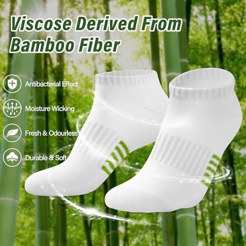 Calcetines Bambu Mujer 6/12 Pares, Calcetines Deportivos para Running Transpirables, Acolchado, Colorido y Antisudor, Regalos para Mujer de Verano