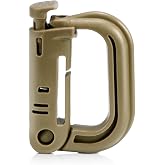 6 Pack 2.12&ldquo; Tactical Locking D Ring Plastic Carabiner Backapck Molle Hook Clip for Webbing Straps Bag