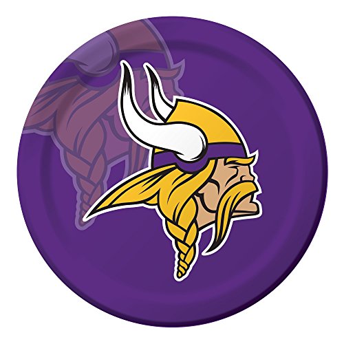 Creative Converting Officially Licensed NFL Dinner Paper Plates, 96-Count, Minnesota Vikings