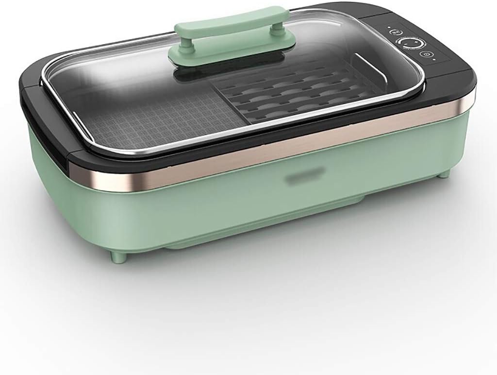 Review Indoor Smokeless Grill, 1500W Power Electric Grill with Tempered