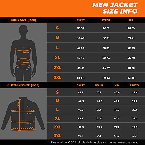 ORORO Men's Soft Shell Heated Jacket with Detachable Hood and Battery Pack (Black/Gold, M