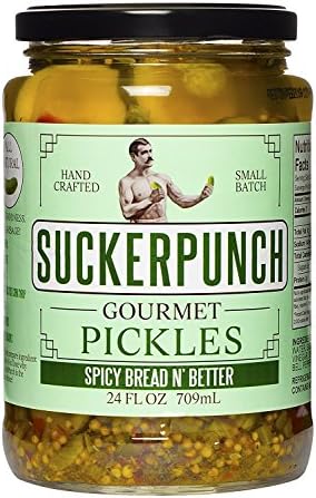 SuckerPunch Spicy Bread N' Better Pickles 24 Ounce, Pack of 2