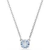 Swarovski Stilla Pendant, Round Cut, Blue, Rhodium Finished