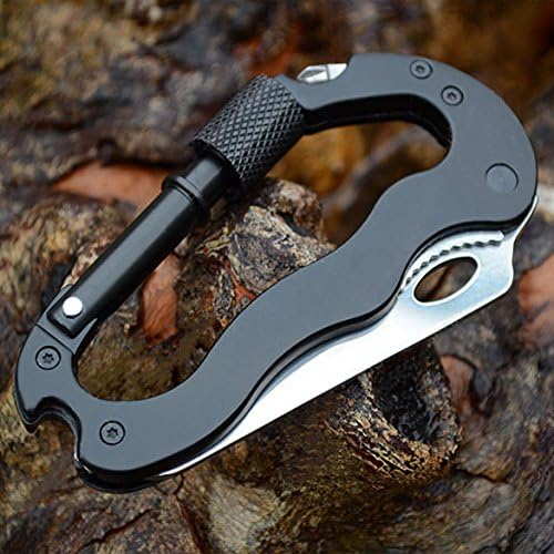XHSPORT 5 in 1 Aluminum Climbing Carabiner Hook Gear Multi Tool Buckle Rock Lock
